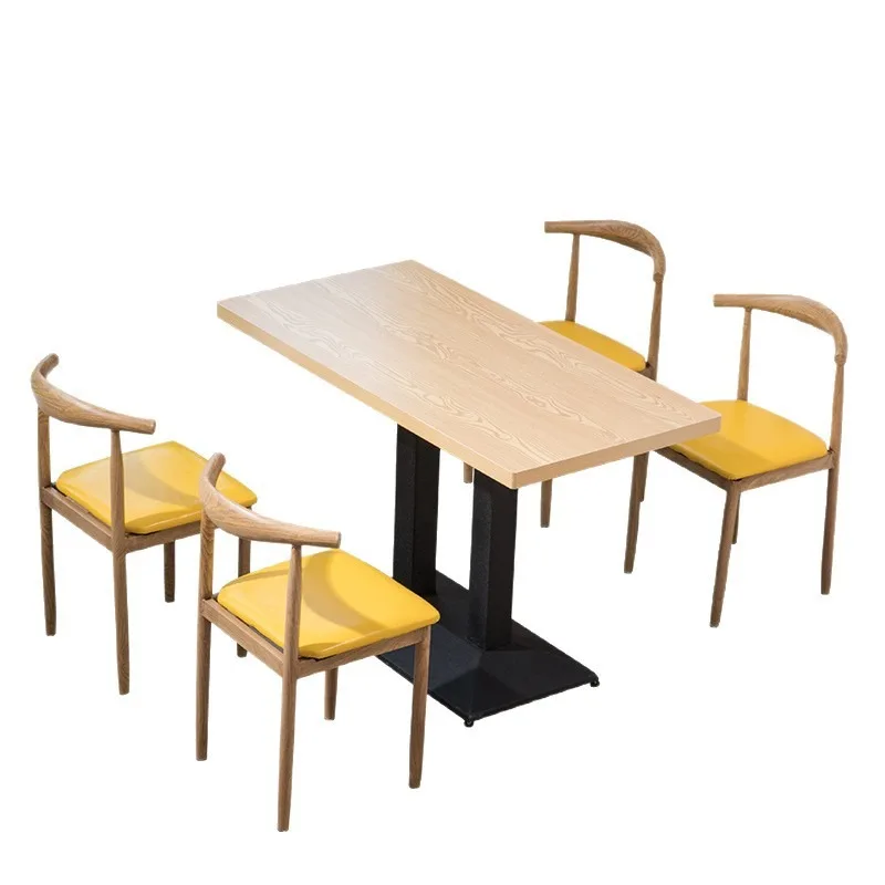 Fast food table and chair combination snack noodle house milk tea dessert cafe