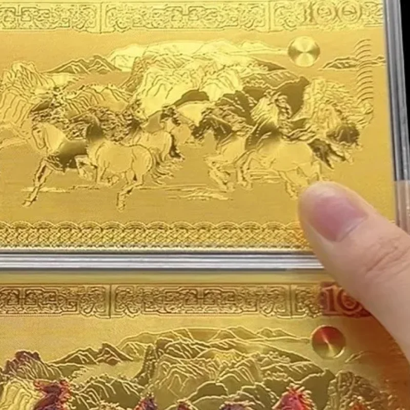 2026 سنة الحصان تقليد الذهب احباط الأوراق النقدية فوز النجاح الفوري الأوراق النقدية التذكارية الذهب المال السنة الجديدة هدية الديكور