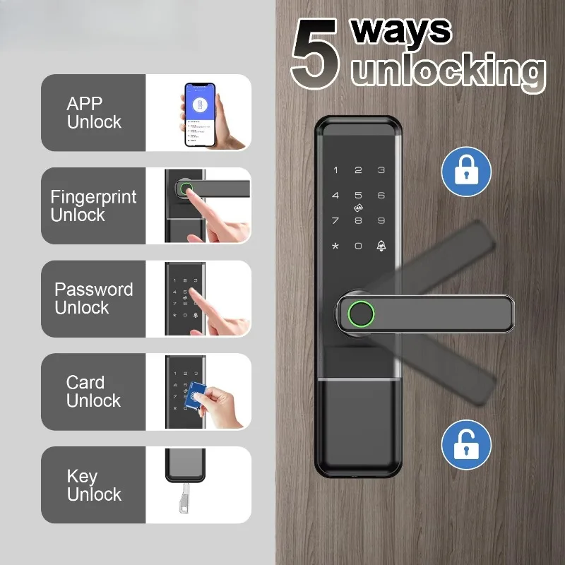 Modern digital, biometric smart fingerprint door locks (for wooden doors)