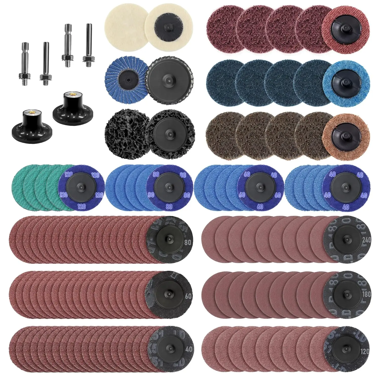 

137Pcs Sanding Discs Set 2'' Die Grinder Quick Change Discs Bits Accessories with 1/4'' Roll Lock Holder Surface Conditioning