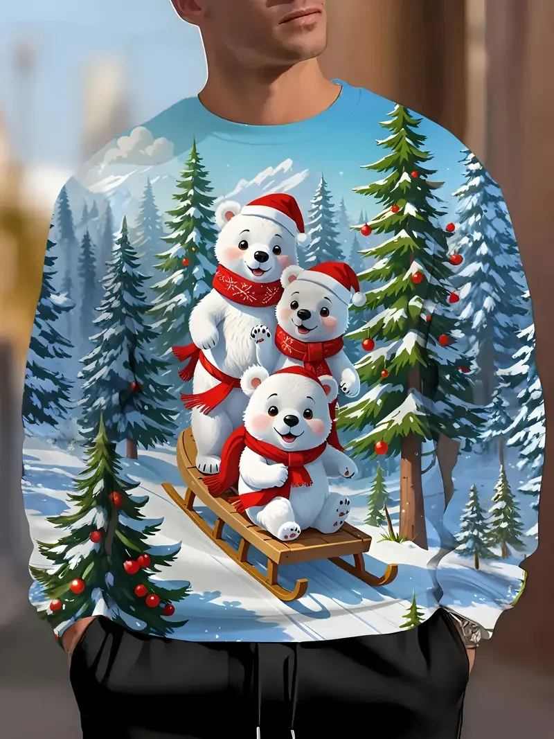 Cool 2026 Santa Claus Graphic Sweatshirt Merry Christmas Ugly Sweater For Man Clothes Funny Unisex Pullovers Tops Sweater