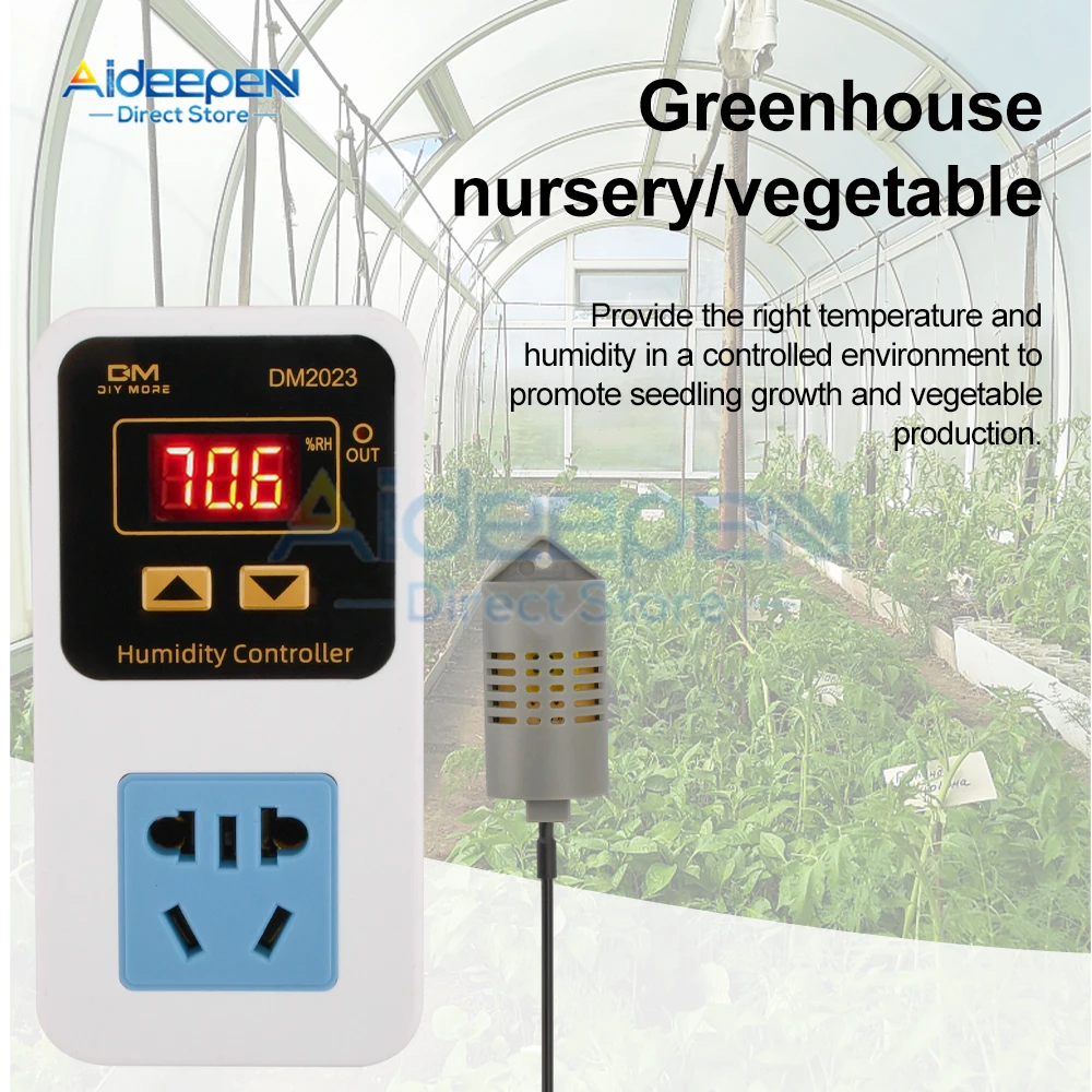 DM2023 LED Digital Display Humidity Controller Humidifier Humidification and Dehumidification Smart Humidity Control Socket