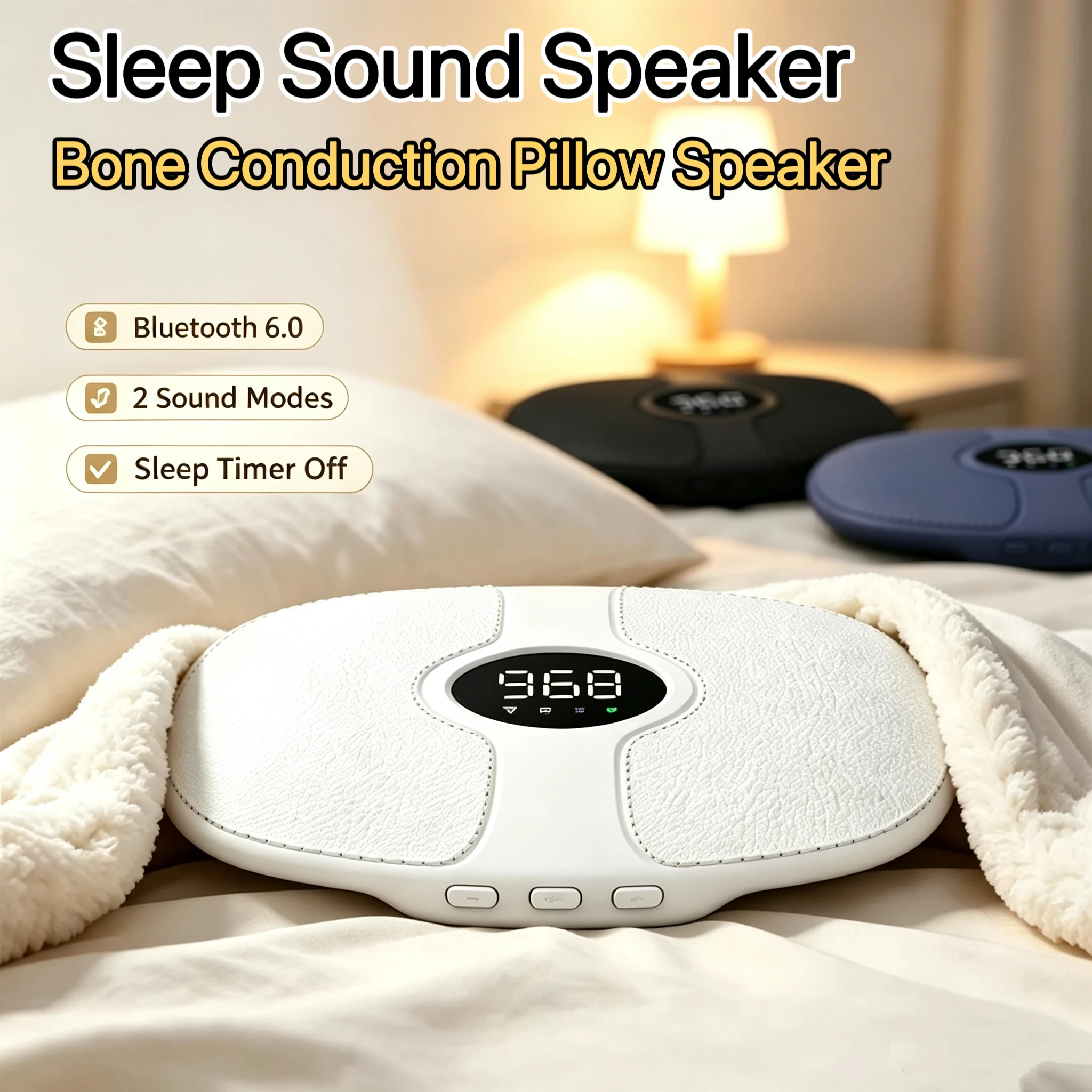 Under Pillow Bone Conduction Sleep Speaker Bluetooth6.0 LED Display Auto Timer Off Wireless Speaker Bedroom Sleep Aid Device