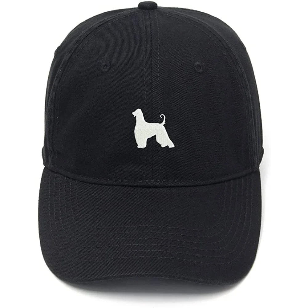 Lyprerazy Men's Baseball Cap Afghan Hound Dog Embroidery Hat Cotton Embroidered Casual Baseball Caps