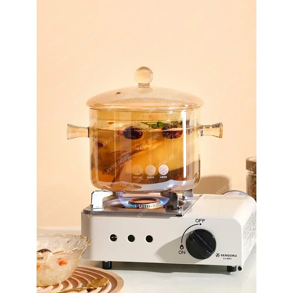 

Glass Pot Soup Double-Ear Electric Ceramic Stove Gas Soup Pot Open Fire Heat-Resistant High Temperature Pot