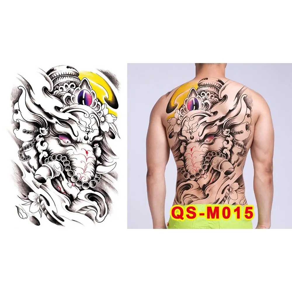 

Water Transfer Printing Full Back Tattoo Sticker Angel Wings Cross Guan Gong Full Back Tattoo Patch Sweatproof Flower Arm