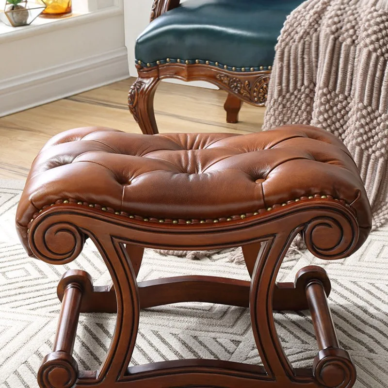 American solid wood shoe change stool rocking chair frame North American black walnut long strip bedside stool dresser value exp