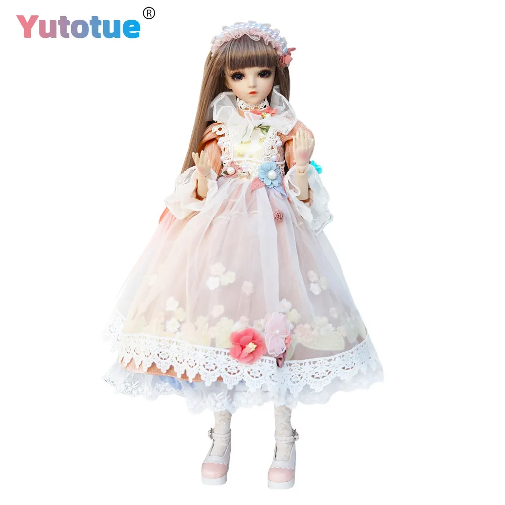 

YUTOTUE 60cm Height Girl BJD Doll with Changeable Eyes Long Wigs Princess Dress Full Set Toy
