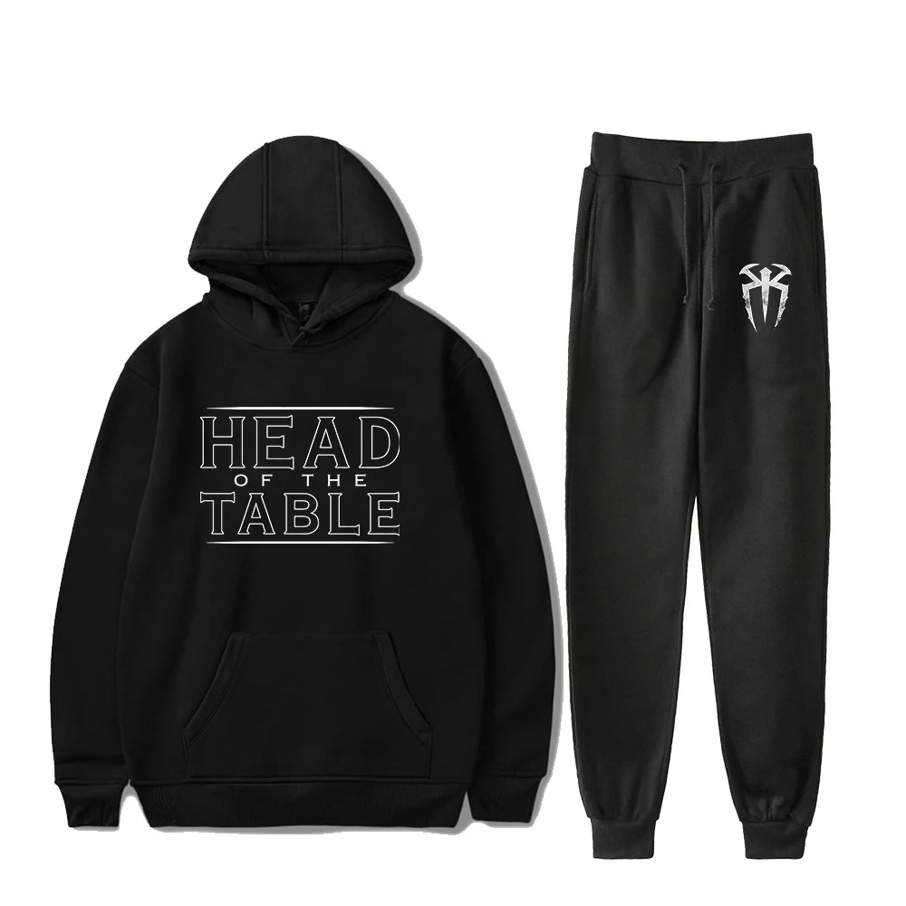 

Roman Reigns Head Of The Table Pullover Hoodie Jogger Pants Two Piece Set Sweatshirts+Sweatpants Women Men's Set