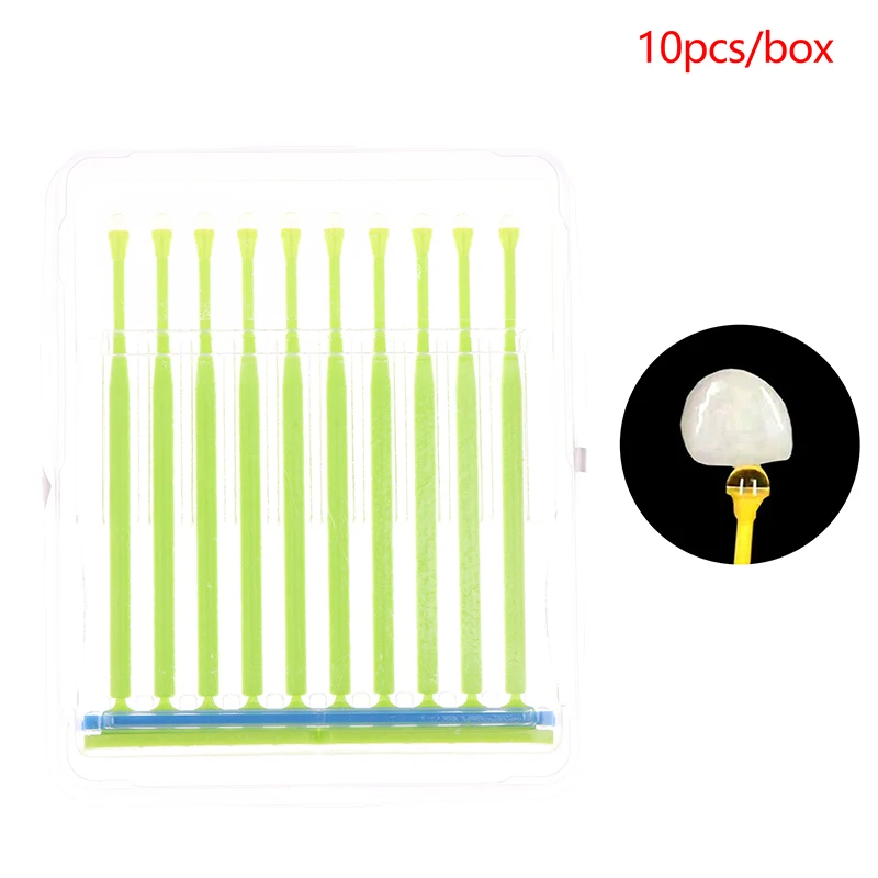 

**10Pcs Disposable Dental Applicator Sticks Adhesive Tip, Tooth Crown Porcelain Veneer Dental Materials Brush Applicator