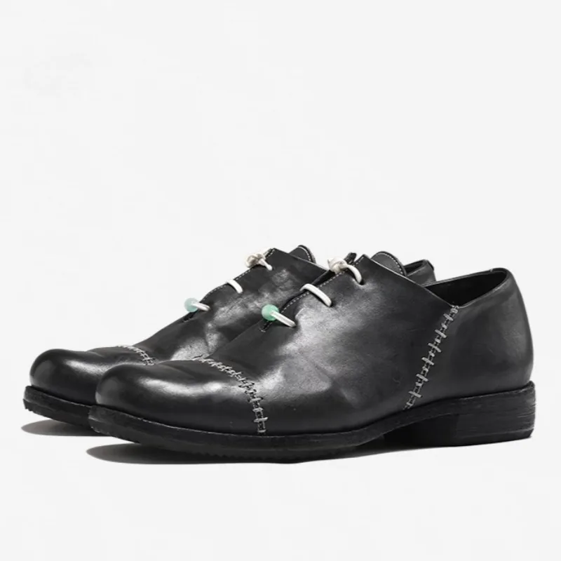 High-end Premium Washed Horsehide Men Shoes Comfortable Breathable Business Casual Leather Shoes