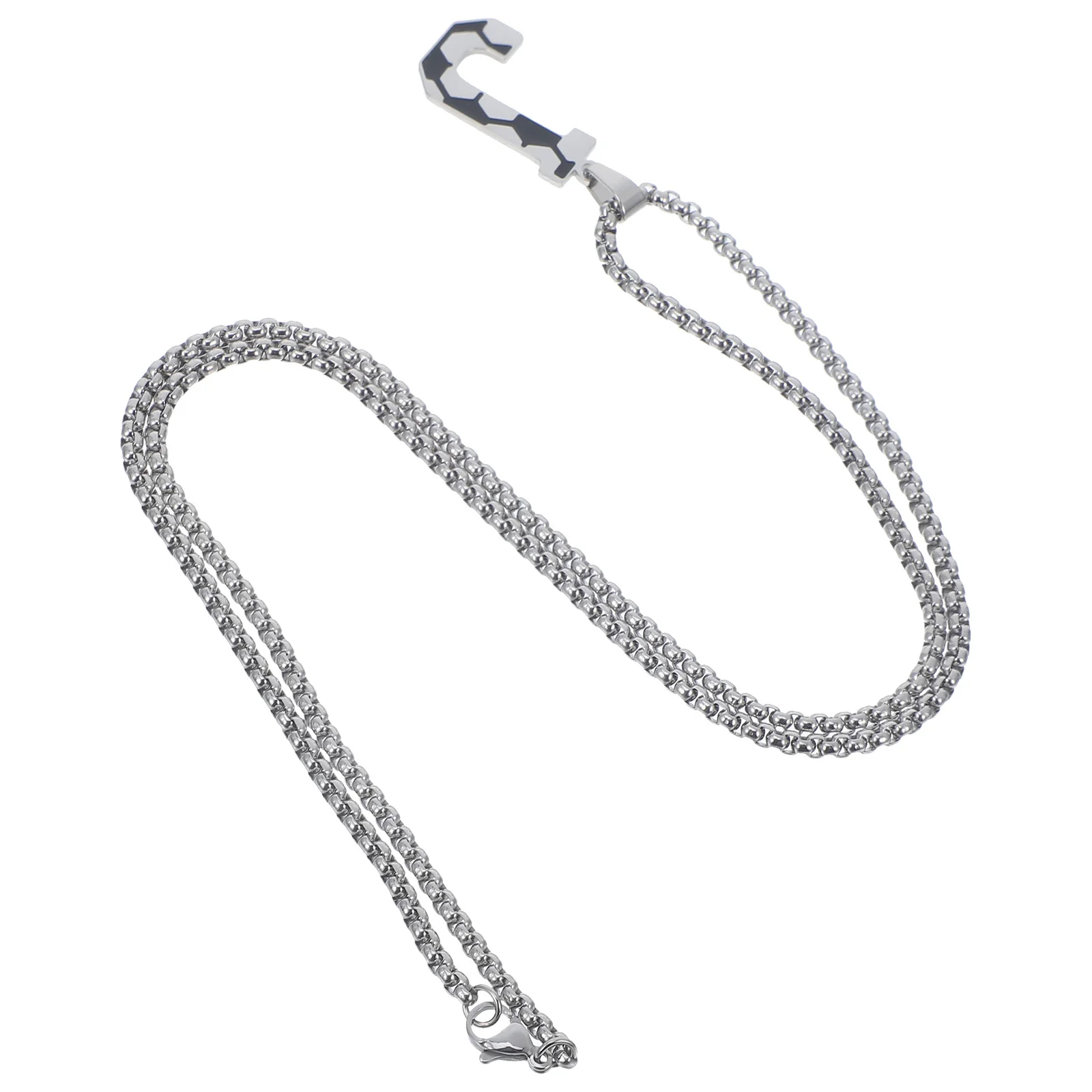 

Football Pendant Necklace Stainless Steel Letter J Charm For Men Women Trendy Soccer Jewelry Gift Sweater Chain Accessory