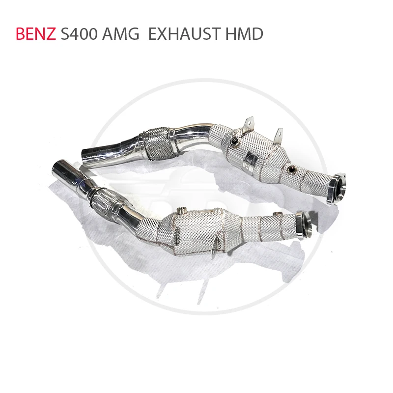 HMD Exhaust Manifold for Mercedes Benz S320 S350 S400 S450 S500 S600 Car Accessories With Catalytic Converter Catless Downpipe