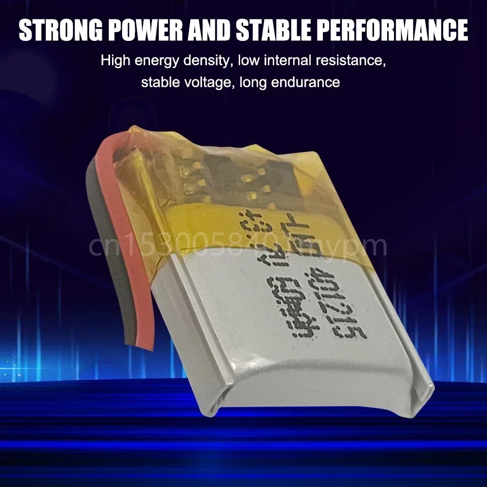 401215   Bateria recarregável de polímero de lítio 3.7v 60mah para mp3 mp4 gps fone de ouvido bluetooth pulseira inteligente pedômetro aparelho auditivo