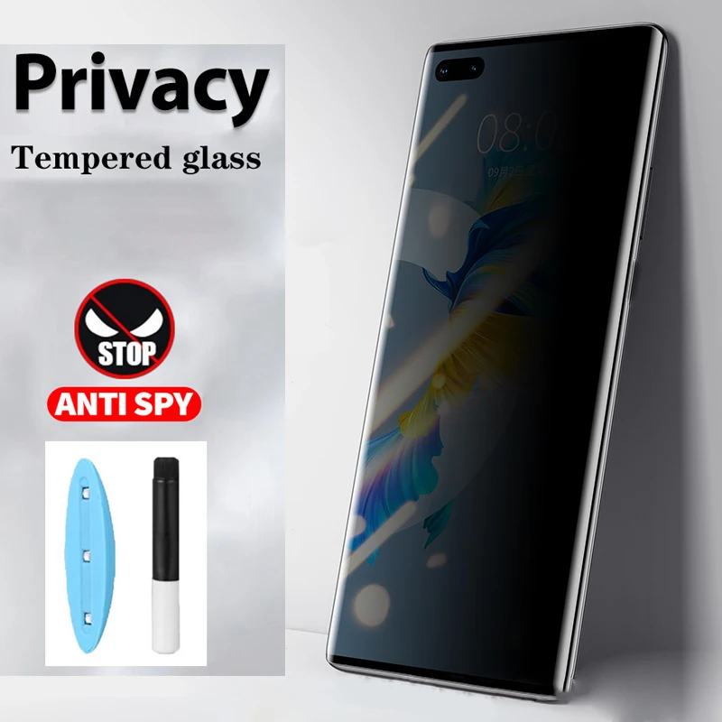 

Privacy Tempered Glass For Huawei P60 Mate 50 20 Pro 30 40 P30 P50 P40 Anti Spy Peep Screen Protector UV Glue Protective Film