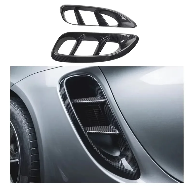 

New! For Porsche 718 Boxster GT4RS OEM Real Dry Carbon Fiber Front Air Vent Outlet Cover Trim Front Air Vent Trims Body Kits