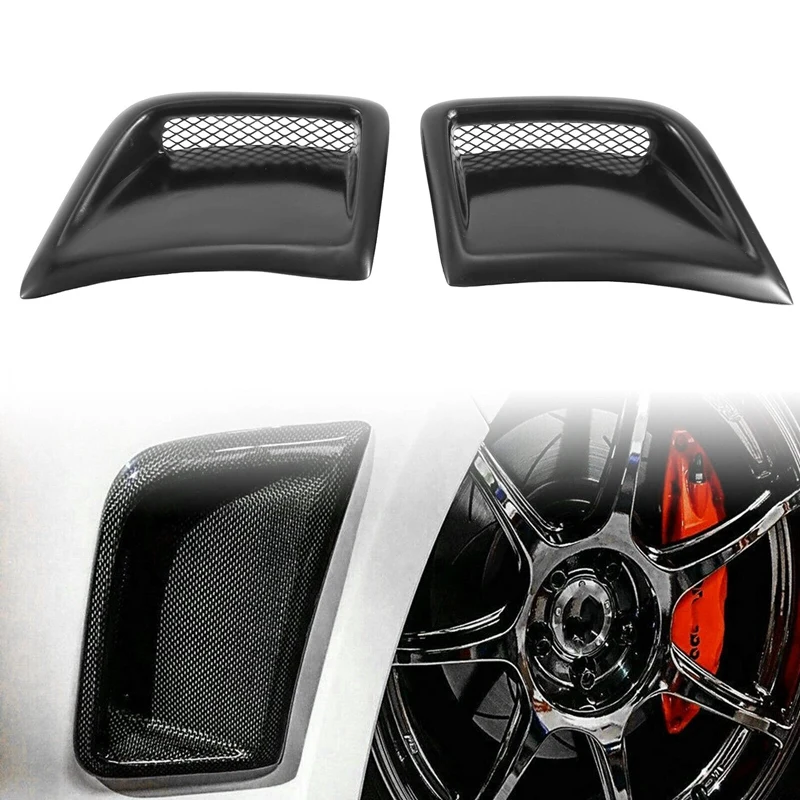 Black Car Front Side Air Vent Outlet Trim Fender Lid Flow Duct Cover For Subaru STI GRB Wagon 10Th Hatchback 2008-2014