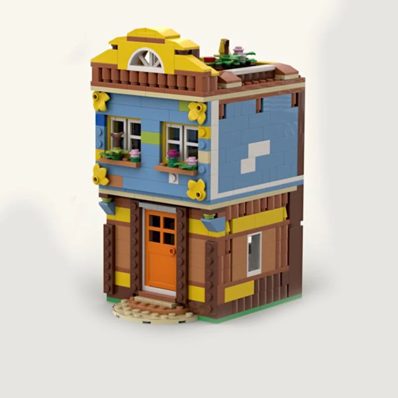 606 Stück MOC The Cozy Townhouse Make Created Modellbauspielzeugblöcke Architektur Zusammenbauen DIY Weihnachtsgeschenk kreative Idee