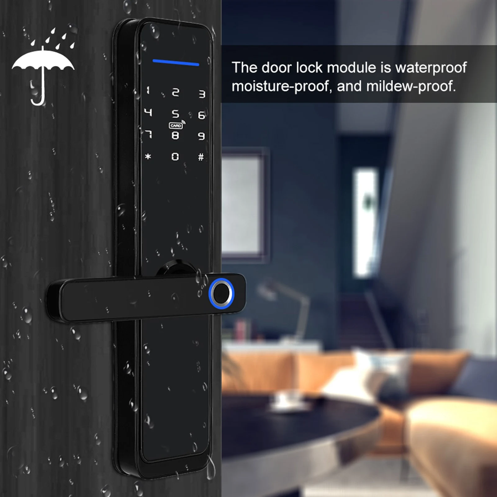 Lever  Remote Control  WiFi Electronic Door Handle  Password Fingerprint IC  Remote Work for Smart