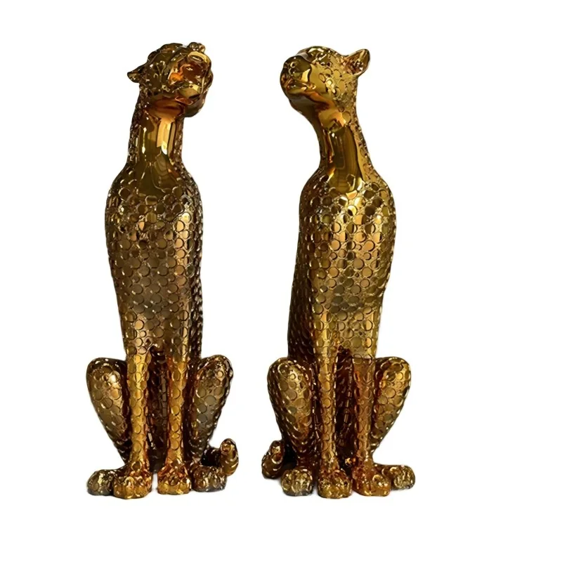Creative Light Luxury Sales Department Golden Leopard Ornament Bar Catering Shop Homestay Shopping Mall Entrance Decoration Meic