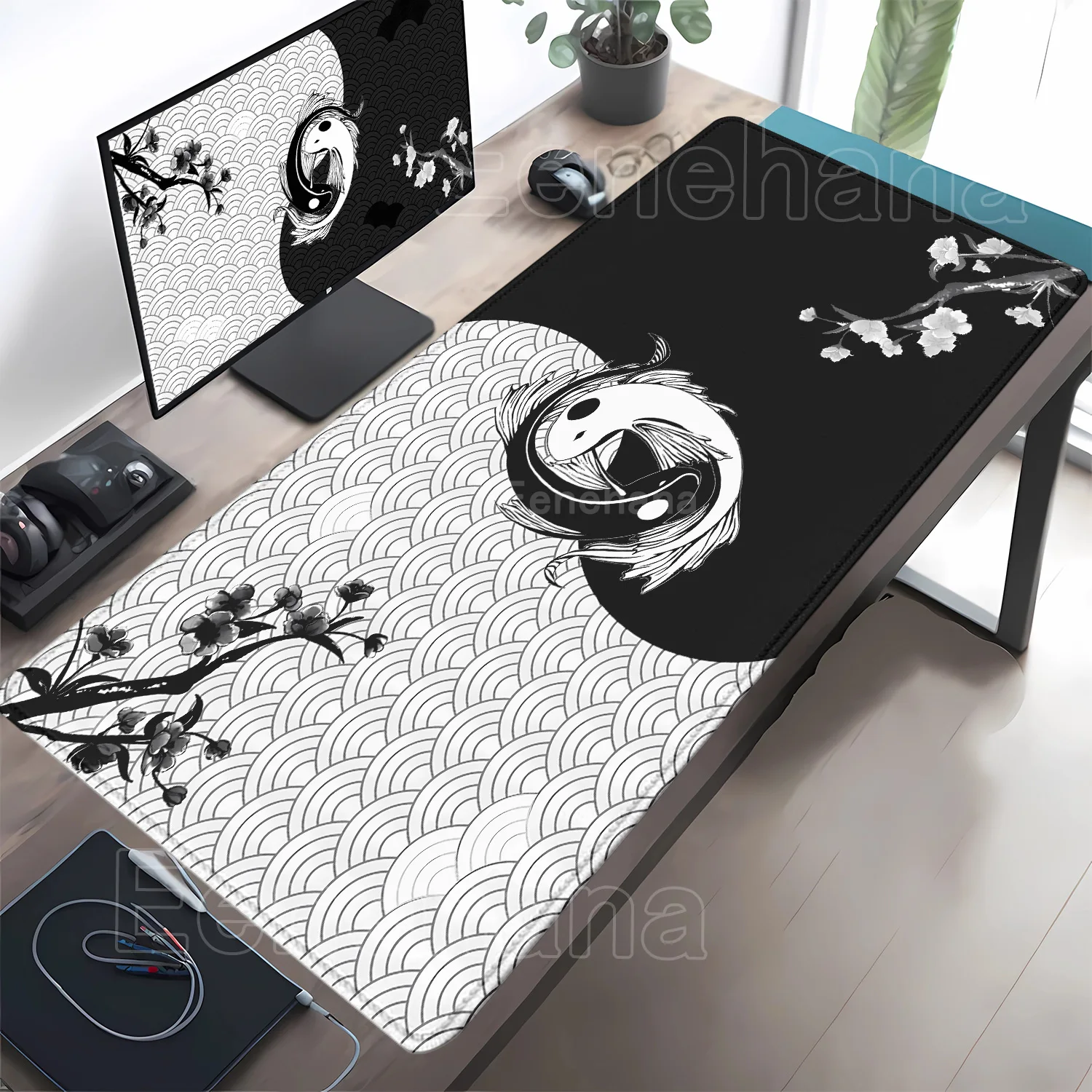 Koi Yinyang Siyah ve Beyaz Mou - Mousepad Xl Extended incelemesi ve fiyatı