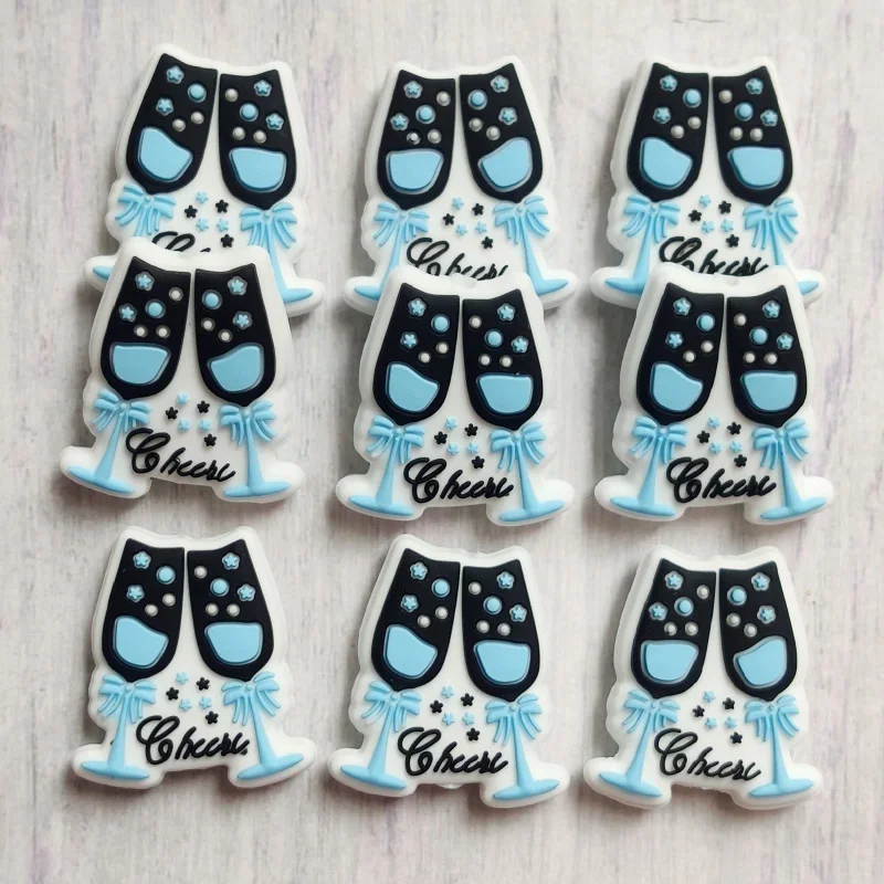 20pcs New Goblet Silicone Focal Beads BPA Free Baby Teething Chewable Toys DIY Pacifier Chain Jewelry Bracelet Making Accessory