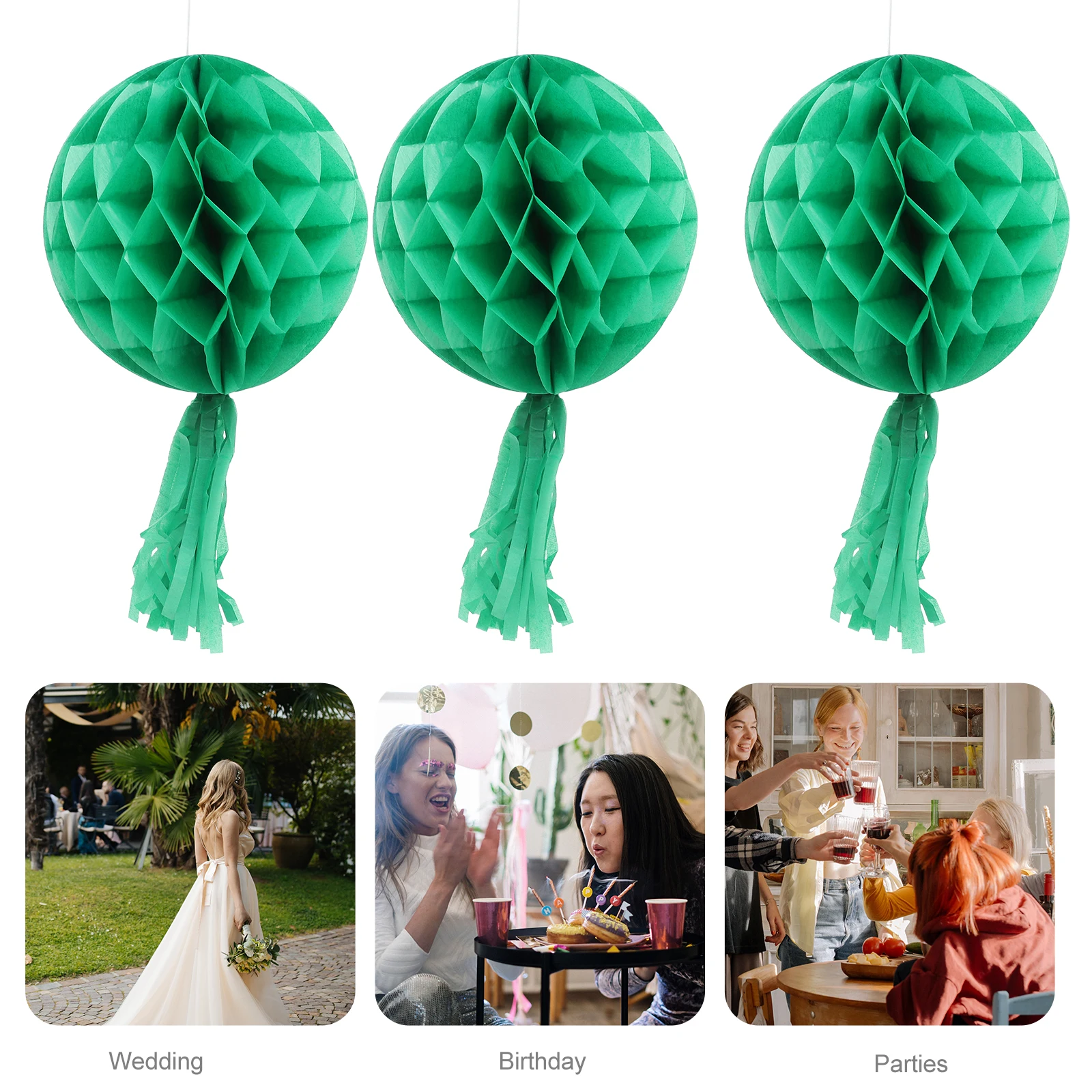 

Vivid Honeycomb Ball Pendant Lightweight Foldable Party Decor for Birthday Celebration New Year Event Decoration