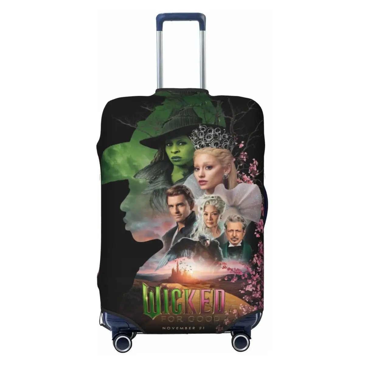 

Wicked For Good Glinda And Elphaba Suitcase Cover Vacation Elastic Luggage Accesories Cruise Trip Protection