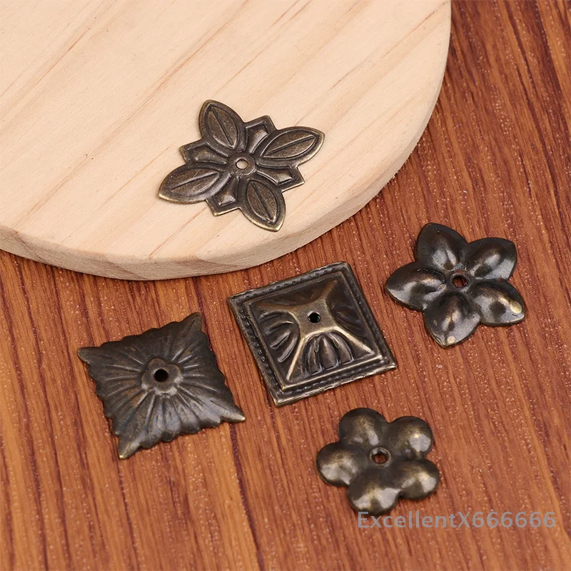 Wooden Box, Jewelry Chest, Wine Case Corner Hardware - 10Pcs Antique Brass Upholstery Decor.