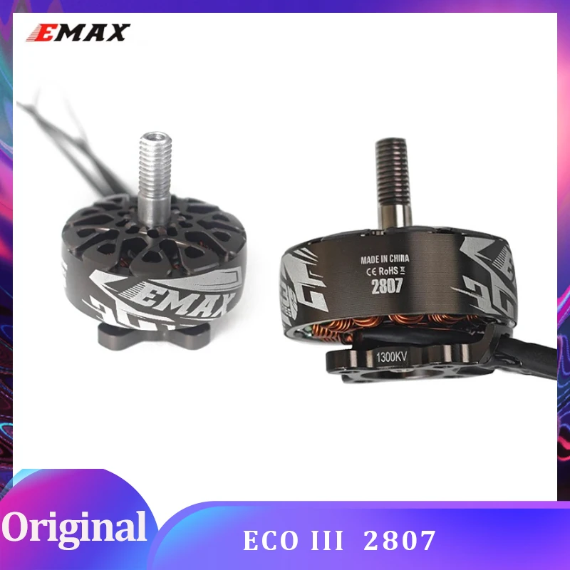 EMAX ECO III Series 2807 3-6S 1300KV1500KV1700KV Motor sin escobillas para RC Dron de carreras con visión en primera persona RC Quadcopter piezas de control remoto accesorios DIY