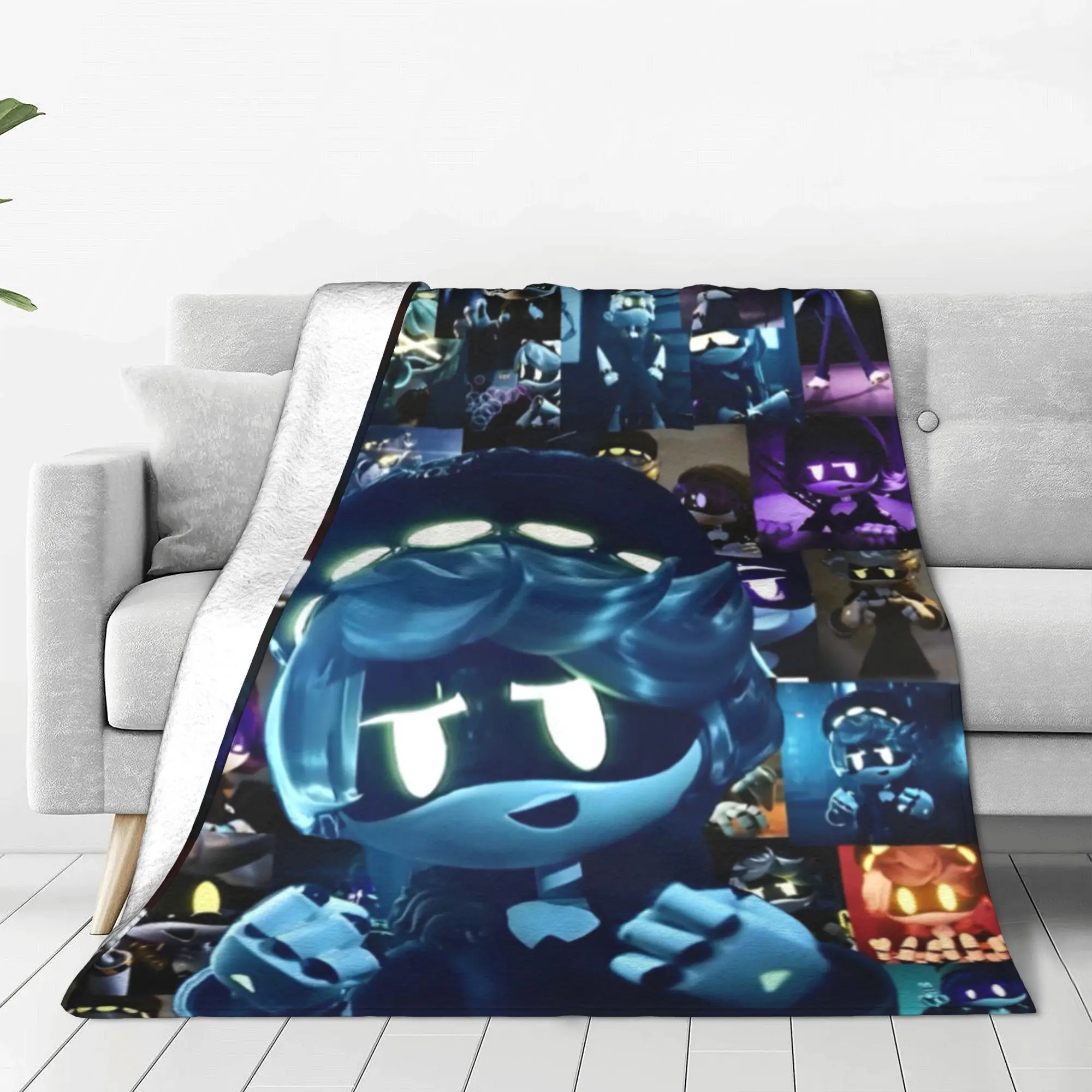 Murder Drones UZI Cartoon Flannel Blankets Serial Designation N Funny Throw Blankets Bedspread 125*100cm Rug Piece Super Warm