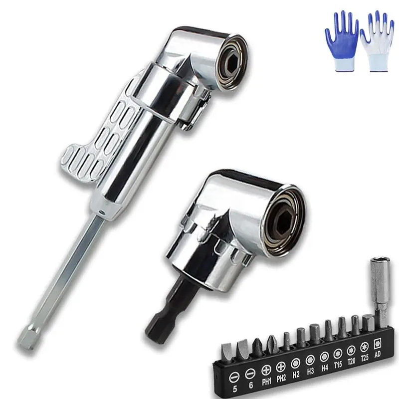 

ABGH-Right Angle Drill Adapter 105 Degree Extension Bit, Right Angle Head Drill Driver Power Screwdriver Socket Adapter