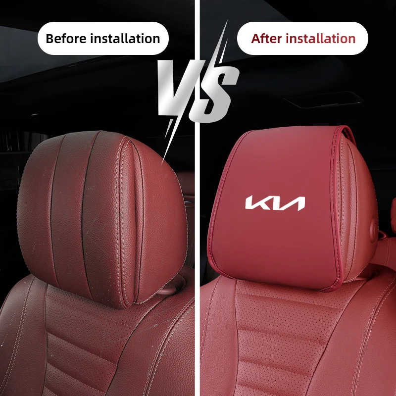 الجلود سيارة مسند الرأس غطاء الجبهة الخلفية وسادة مقعد مجموعة واقية لكيا سبورتاج Seltos Ceed كرنفال سورينتو فورتي بوريغو ريو