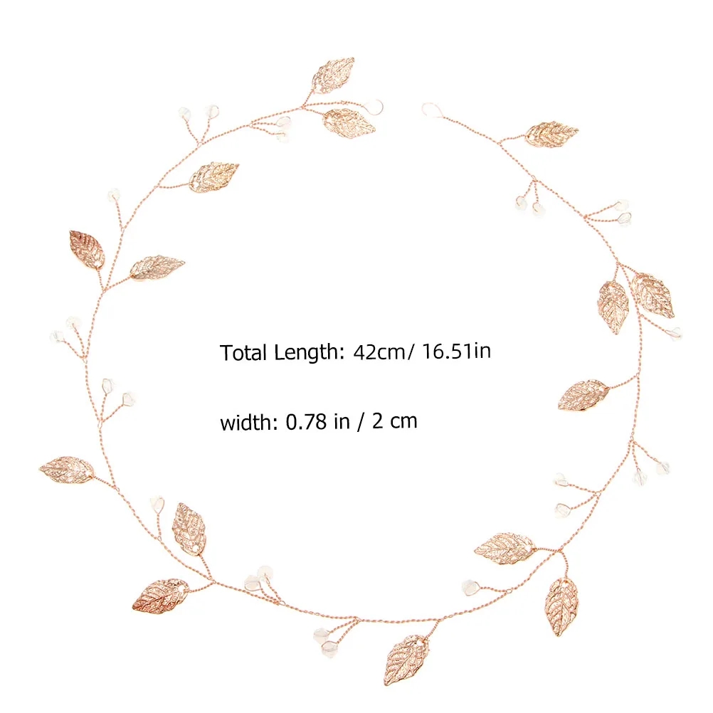 

Hair Comb Accessories Gold Headband Alloy Leaf Bride Hairpiece Women Headwear Wedding Party Delicate Design Long Use Lightweight