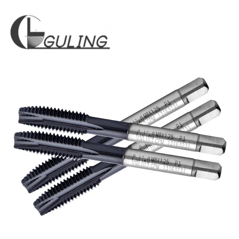 GULING-grifo puntiagudo en espiral para máquina de acero inoxidable, HSS-PM con revestimiento JS, M3, M4, M5, 6, M8, M10, M12