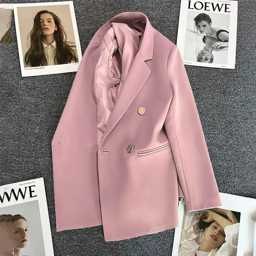 Blazer de botão único feminino, senhora do escritório casual, casacos e jaquetas vintage, casacos de manga longa, tops brancos e pretos, nova moda, 2023