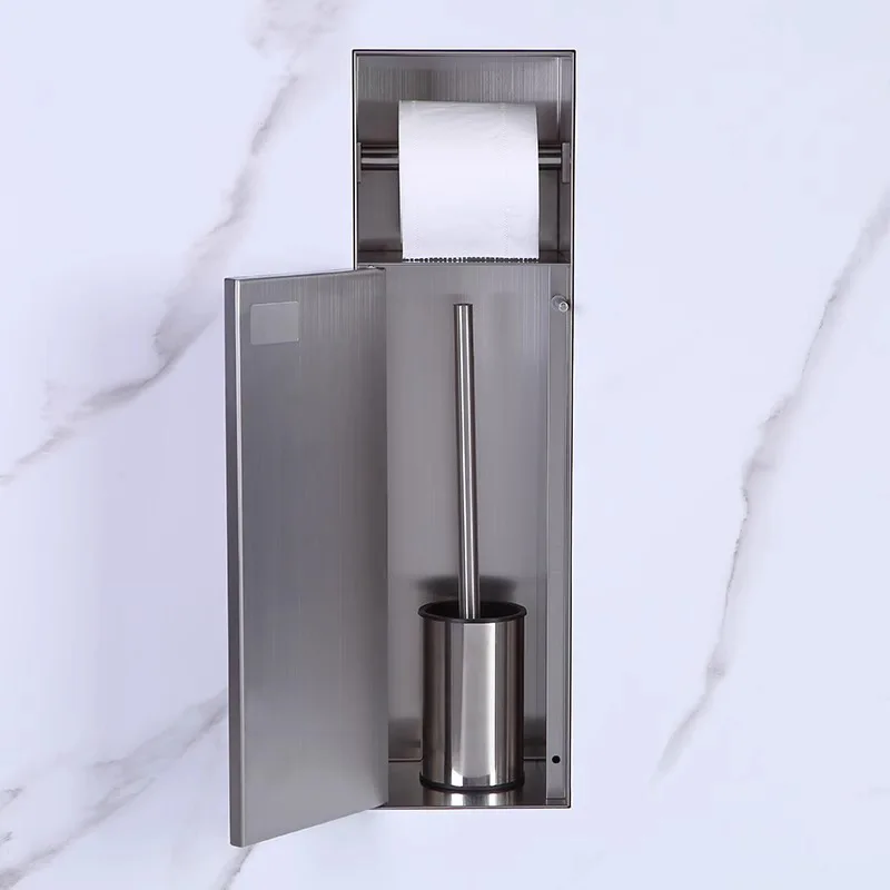 304 stainless steel niche toilet hidden trash can bathroom embedded tissue box concealed toilet niche cabinet
