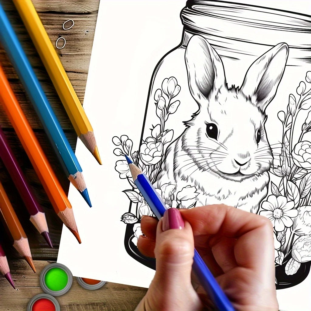 28-seitiges Malbuch aus magischem Glas für die Beruhigung von Stress |   Malbuch zur Stress- und Stimmungsreduzierung, perfekt für