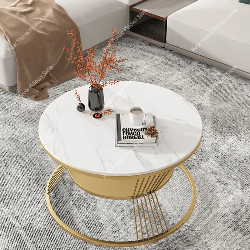 Luxury Black Coffee Tables Modern Design Drawer Nordic Side Table Legs Metal Storage Mesa De Centro De Sala Home Furniture