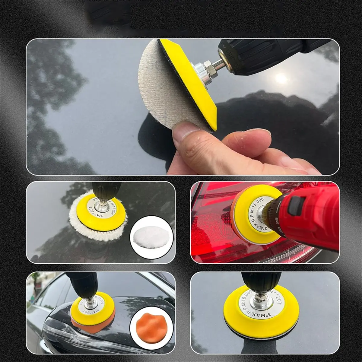 Utility Design 135 PCS Inch Wet Dry Sanding Discs Headlight Restoration Kit with Buffing Pad for Auto Wood Metal Resin