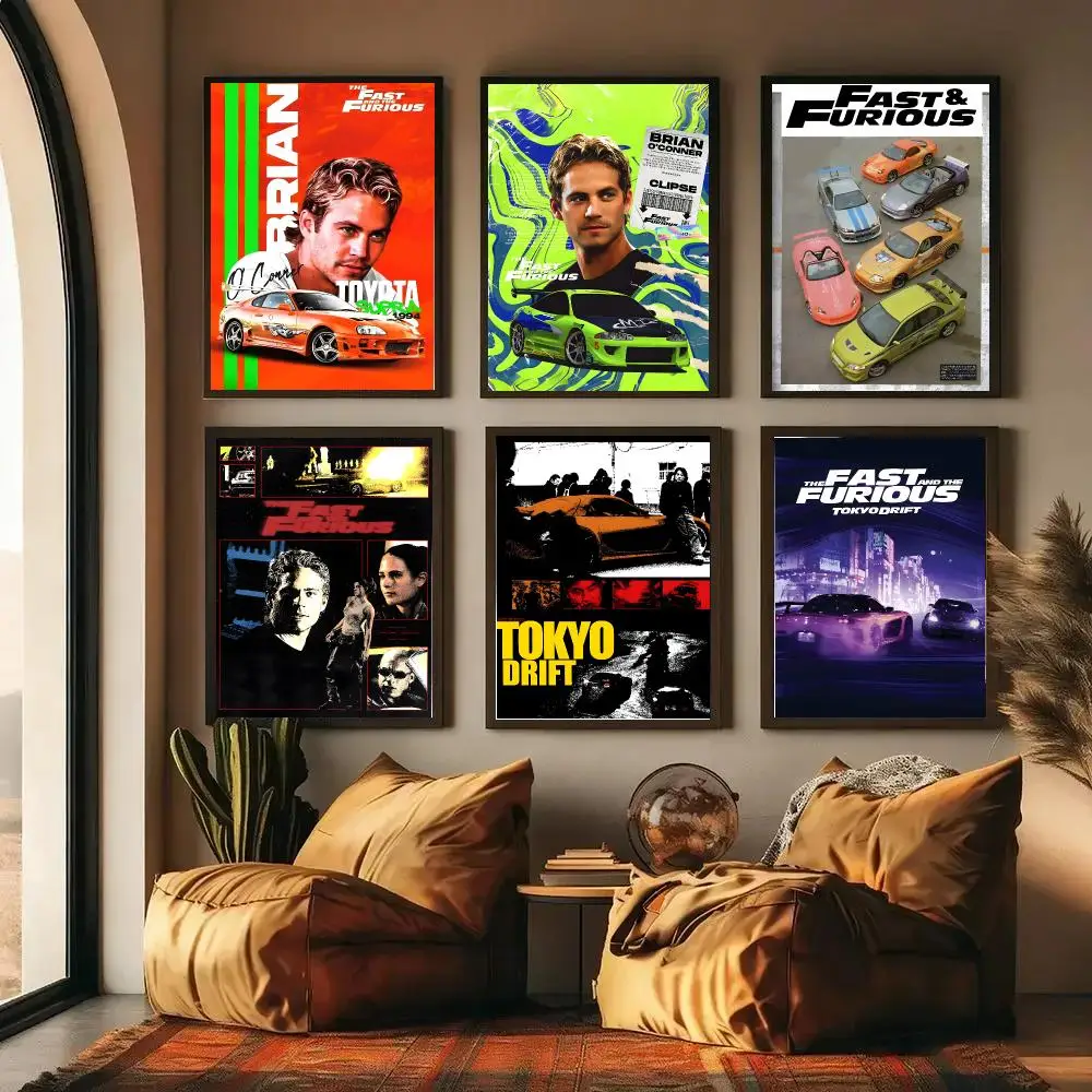 Classic Movie Ride Or Die F-Fast & F-Furious Poster Self-adhesive Art Waterproof Paper Sticker Coffee House Wall Decor