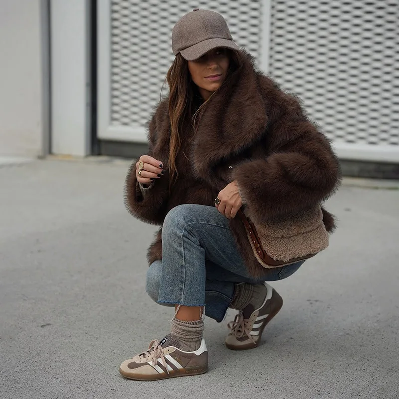 سترة جديدة من فراء الثعلب الناعم كاجوال ومتعددة الاستخدامات صديقة للبيئة معطف شتوي دافئ من الفرو الصناعي #6