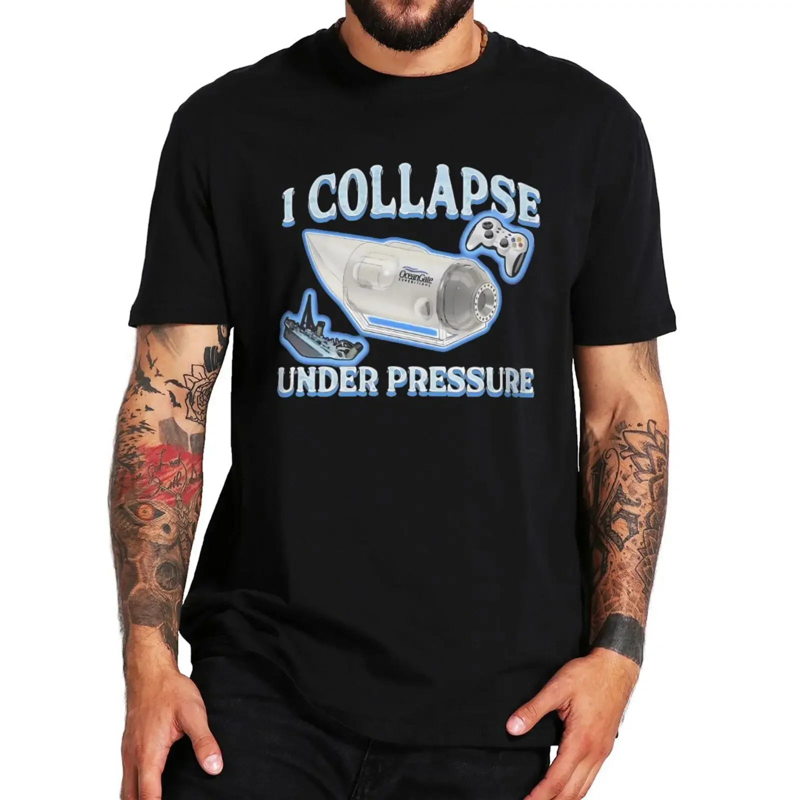 I Collapse Under Pressure T Shirt Harajuku Graphic T-shirt For Men Women O-neck 100% Cotton Summer Casual Tops EU Size