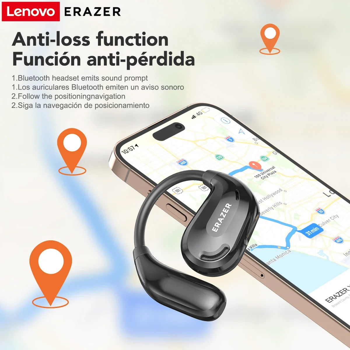 ERAZER XT66PRO سماعات بلوتوث ASMR سماعات لتقوم بها بنفسك APP AI مترجم سماعات أذن سماعات لاسلكية عرض عمر طويل 13 ساعة