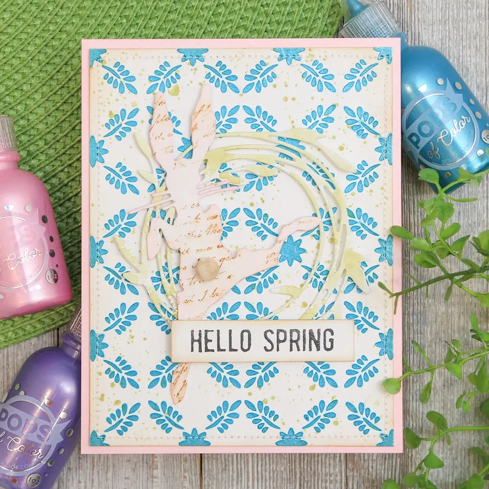 Teardrop Floral Cacti Herringbone Metal Cutting Stencil Slimline Essentials Scrap Booking Card Stencil Cut for DIY Handmade Card