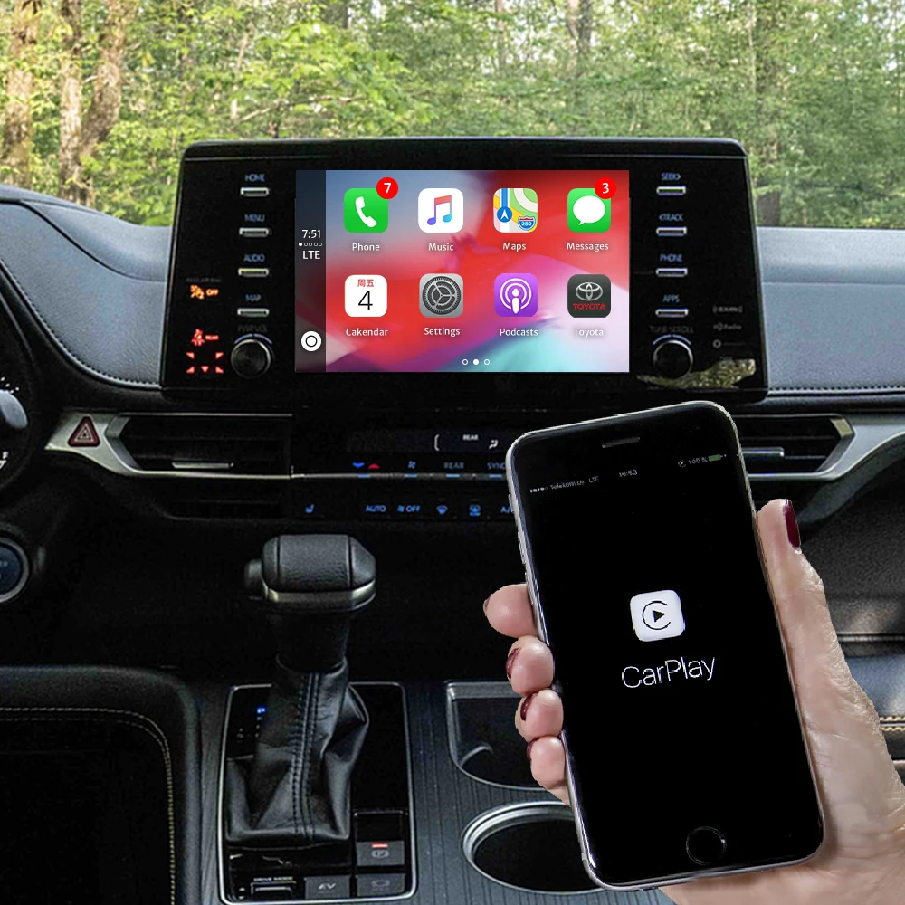 High qualityCar Electronic Wifi Wireless CarPlay Android Auto Retrofit Kit Module   for   Original Screen Reverse Image