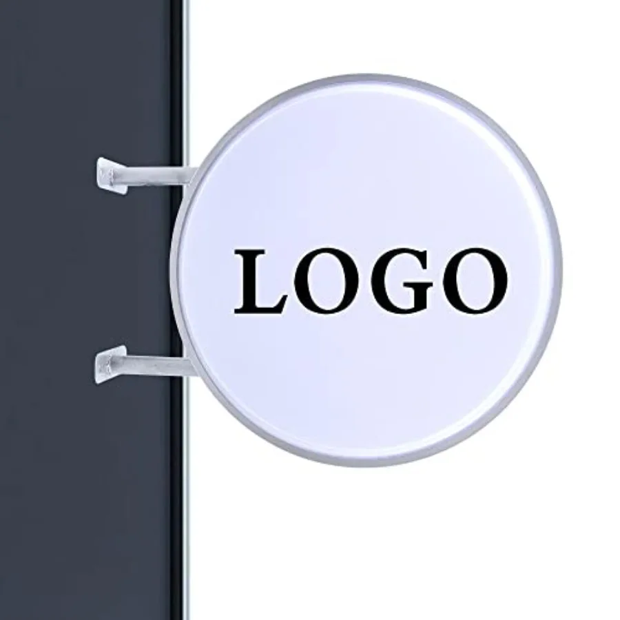 

LED Double Sided Light Box 110V Outdoor Circular Illuminated LED Light Box Projecting Sign Board Blank Premium Billboad Persona