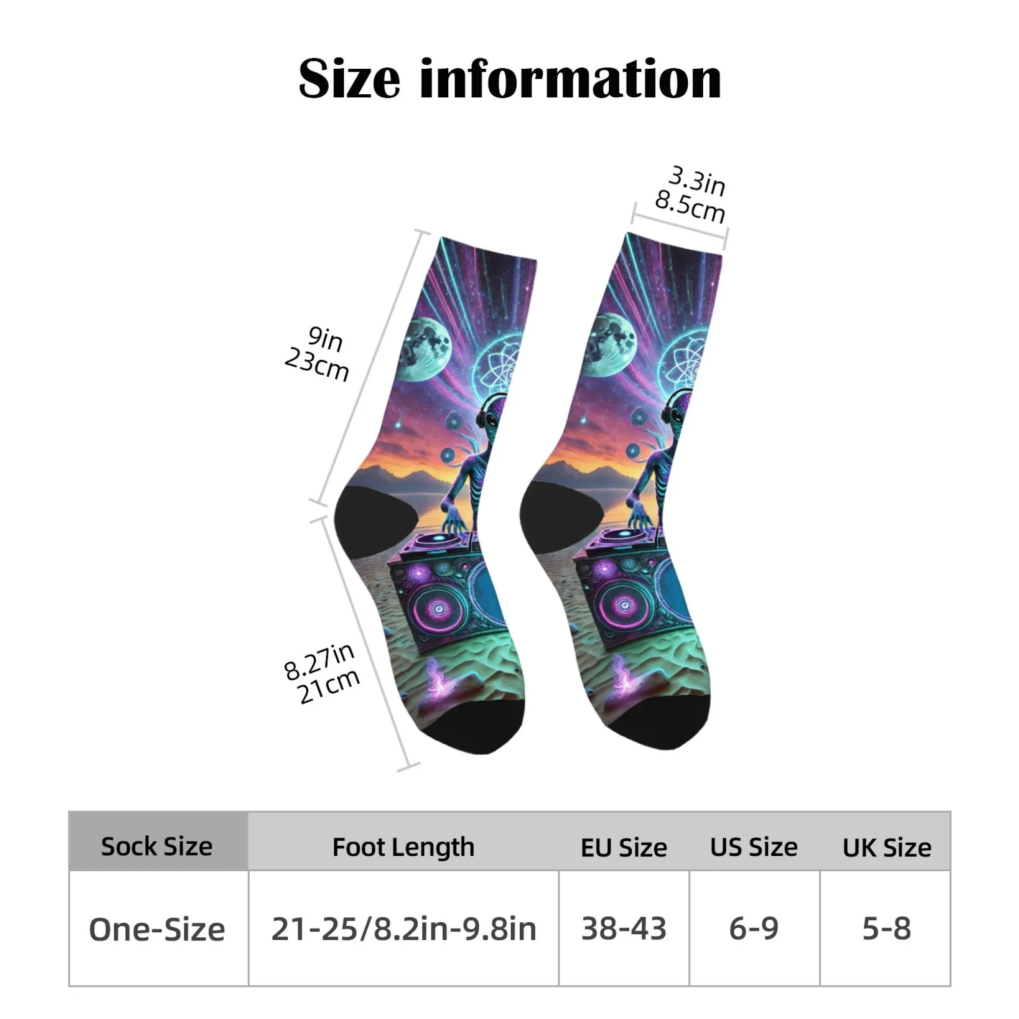 جوارب سعيدة مضحكة لحفلات الموسيقى الإلكترونية الغريبة، جوارب رجالية عصرية غير رسمية، جوارب ضغط على طراز الهيب هوب هاراجوكو هدية