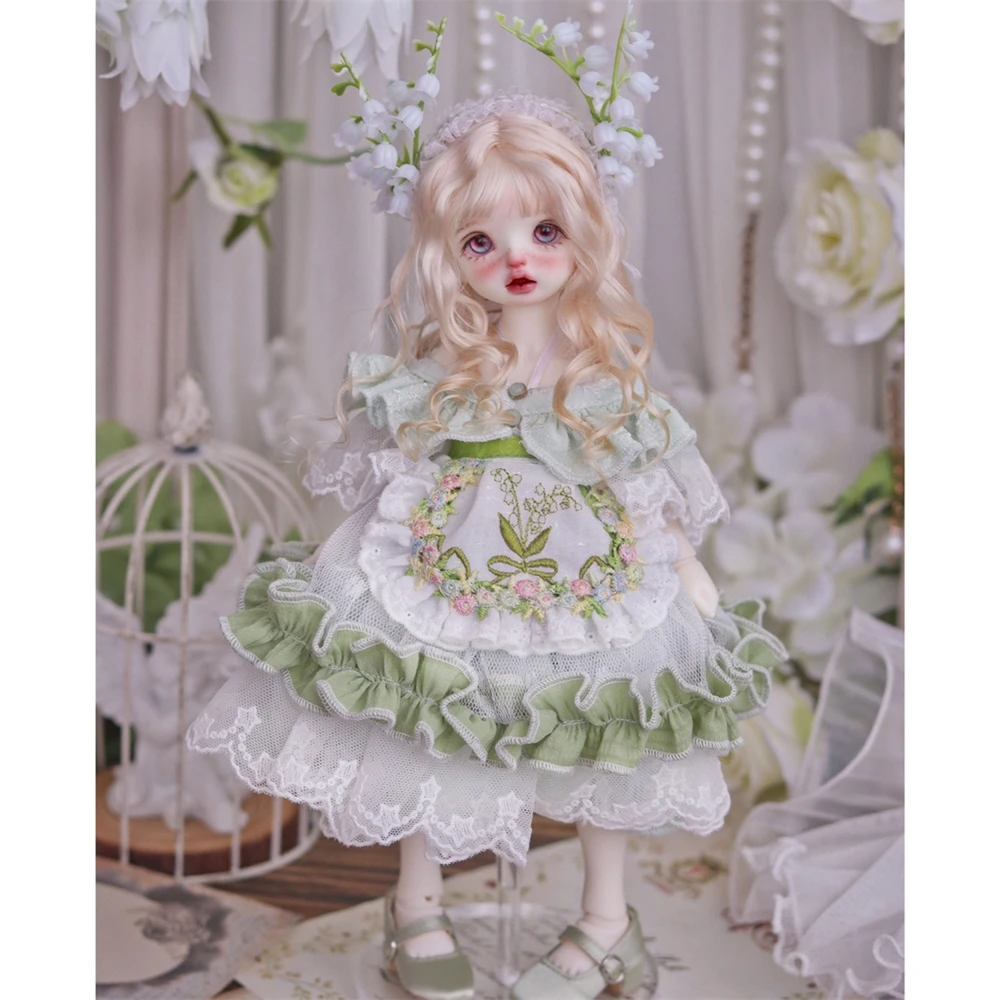 BJD doll clothes suitable for  1/6 size runaway Pastoral dress suit clothes set doll accessories (6 points)