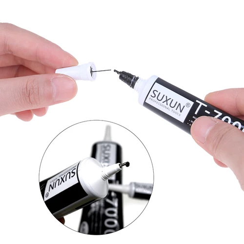 Pegamento negro T-7000 para reparación de marco de pantalla de teléfono móvil, adhesivo de diamante, 15ML